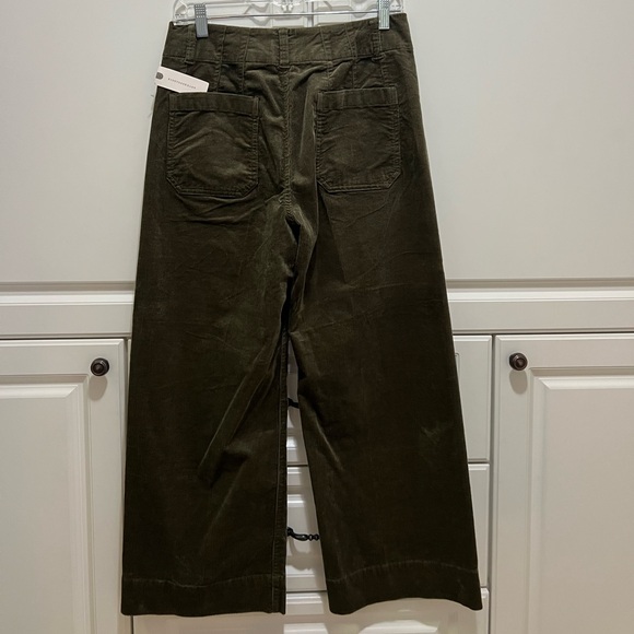 NWT Maeve The Colette cropped Wide-Leg pants in Olive Corduroy Edition Sz 29 - Picture 11 of 12